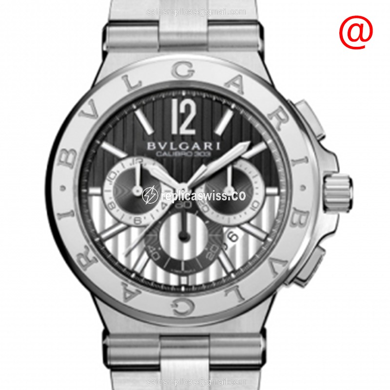 Bulgari Diagono Replica - Automatic - Stainless Steel - White Dial - Silver Steel Strap - Luxury Replica DIAGONO Watch