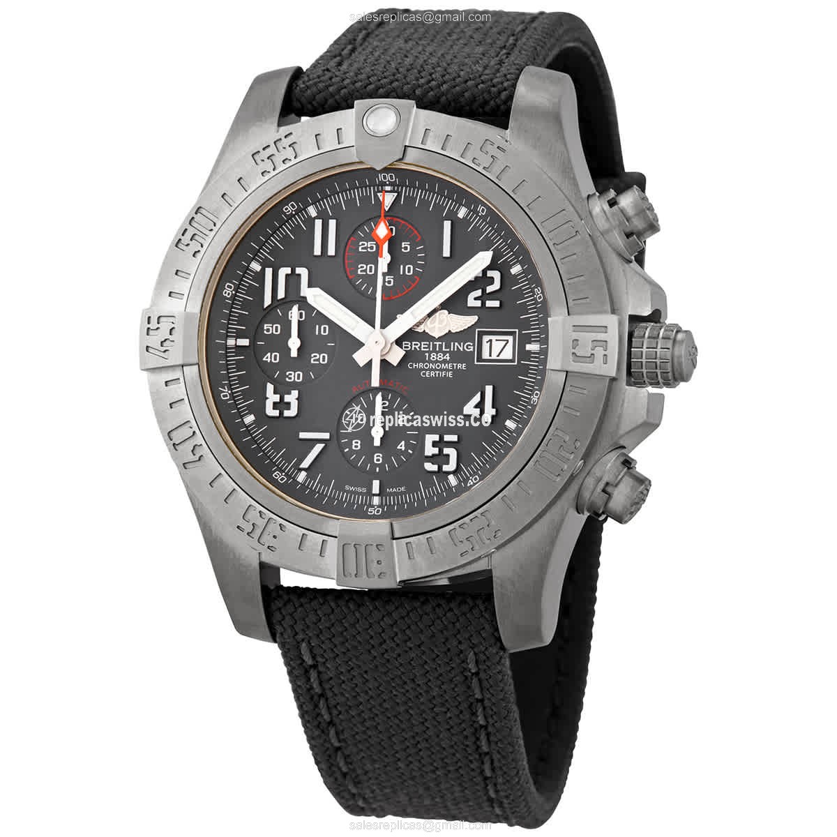 Avenger II Replica - Automatic - Titanium Case - Gray Dial, Canvas Strap - Luxury Replica AVENGER II Watch