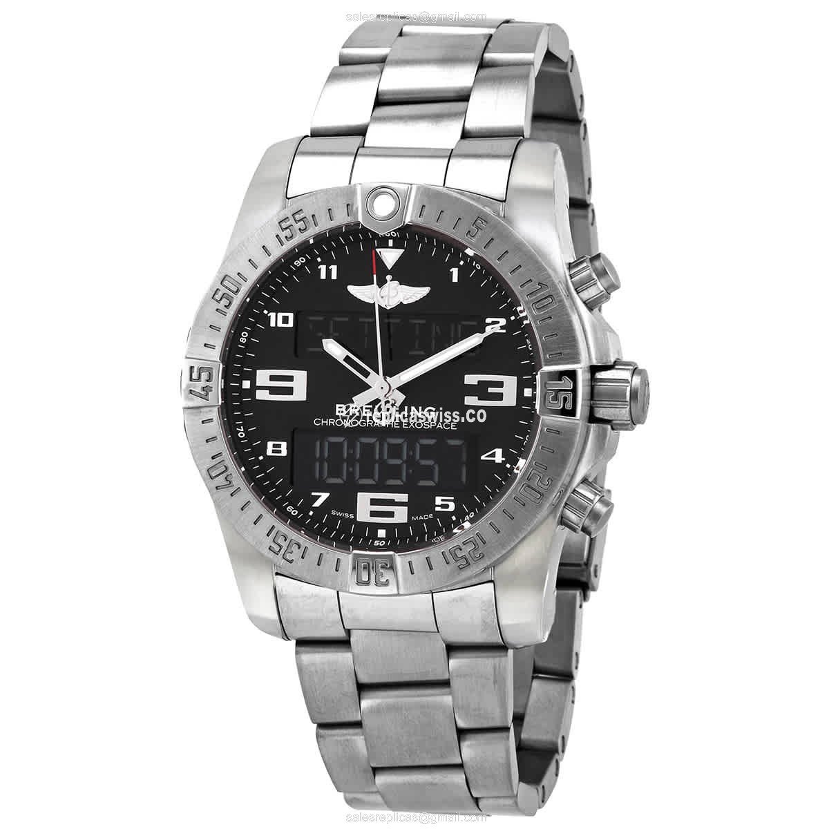 Breitling EB5510H11B1E1 Replica - Quartz - Titanium Case - Black Dial, Silver Strap