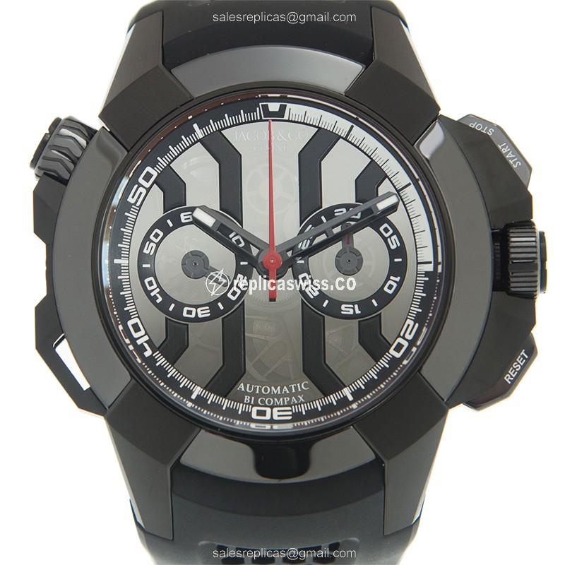 Jacob & Co EC311.21.SD.BB.AHA4D - Titanium Case - Black Dial - Rubber Black Strap - Automatic Movement