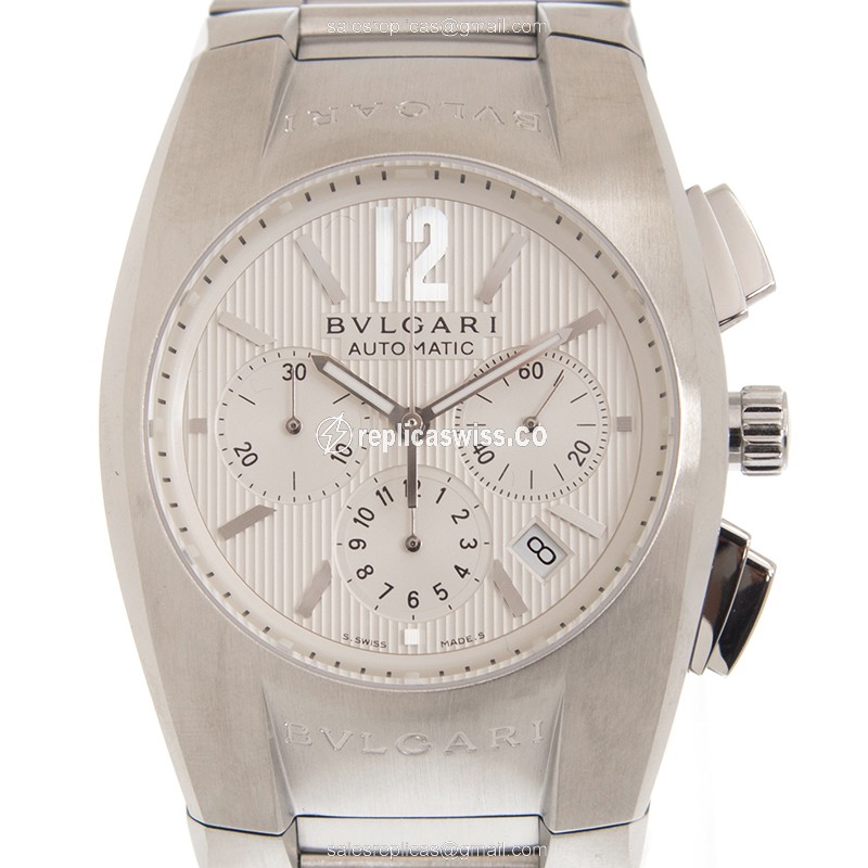 Bulgari ERGON Replica - Automatic - Stainless Steel - White Dial - Silver Clasp