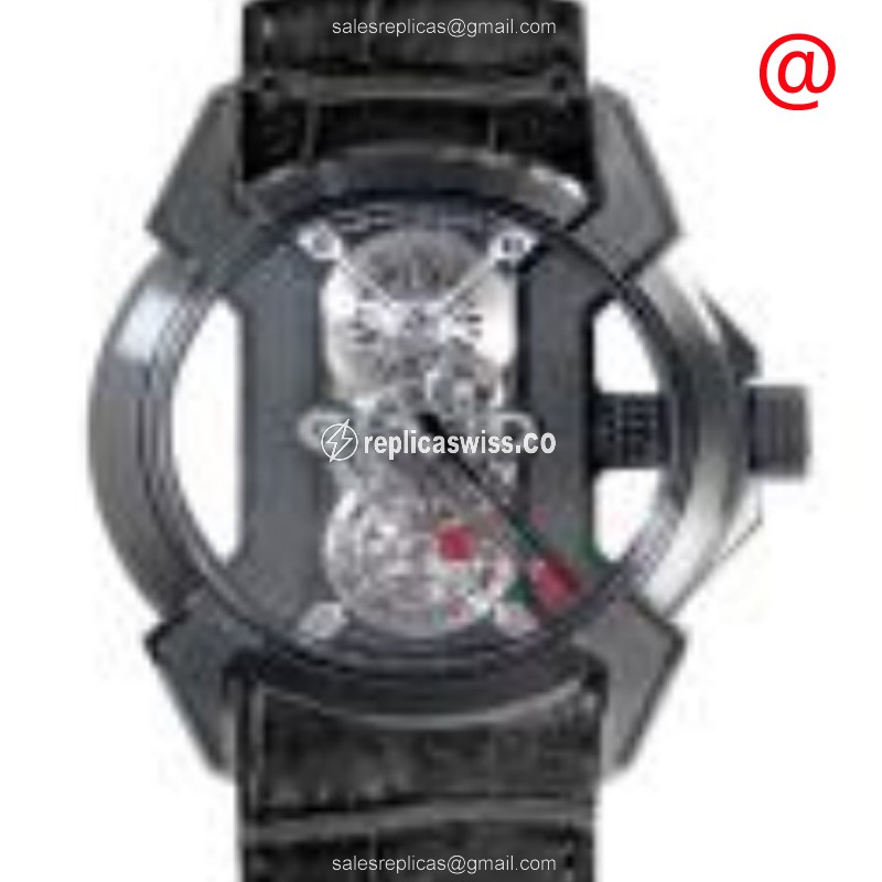 Jacob & Co. EPIC X - Manual Wind - Titanium Case - Black Dial - Alligator Black Buckle - Luxury Replica EPIC X Watch