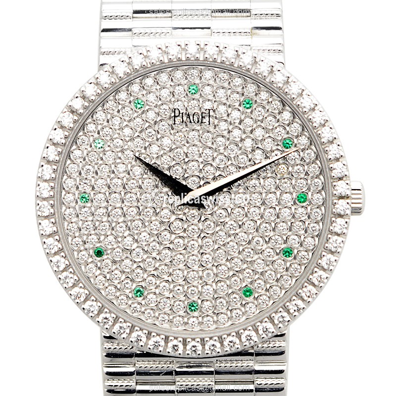 Piaget DANCER Replica - Manual Wind - 18kt White Gold - Diamond Set - Silver Dial - Gold Clasp - Luxury Replica DANCER Watch