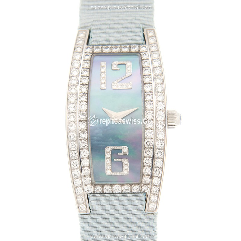 Piaget LIMELIGHT Quartz 18kt White Gold - Blue Dial - Leather Blue Strap