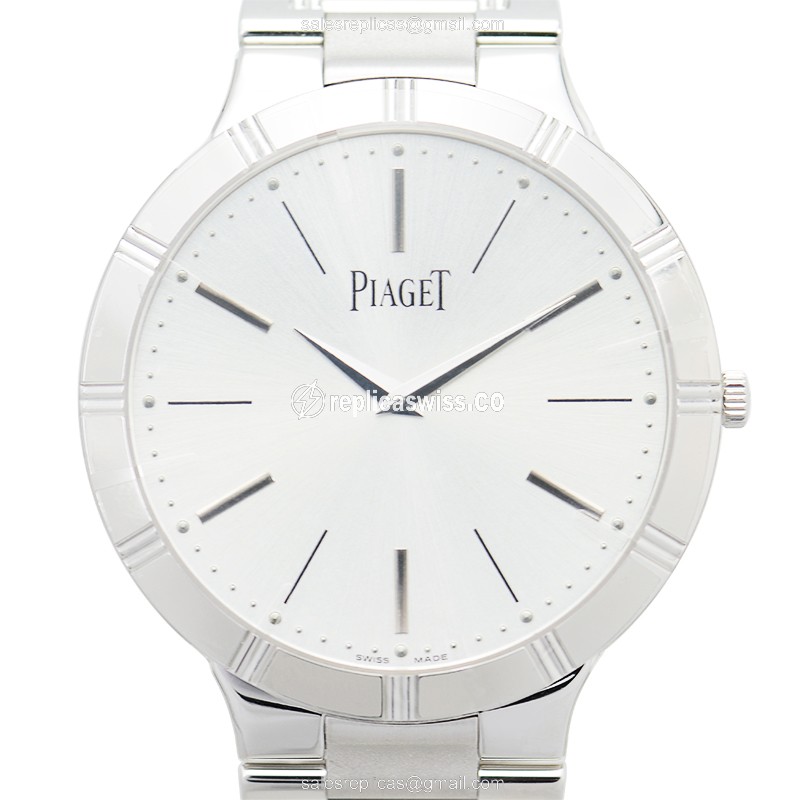 Piaget G0A31035 Replica - Manual Wind - 18kt Gold Case - Silver Dial - Silver Strap - Luxury Replica DANCER Watch