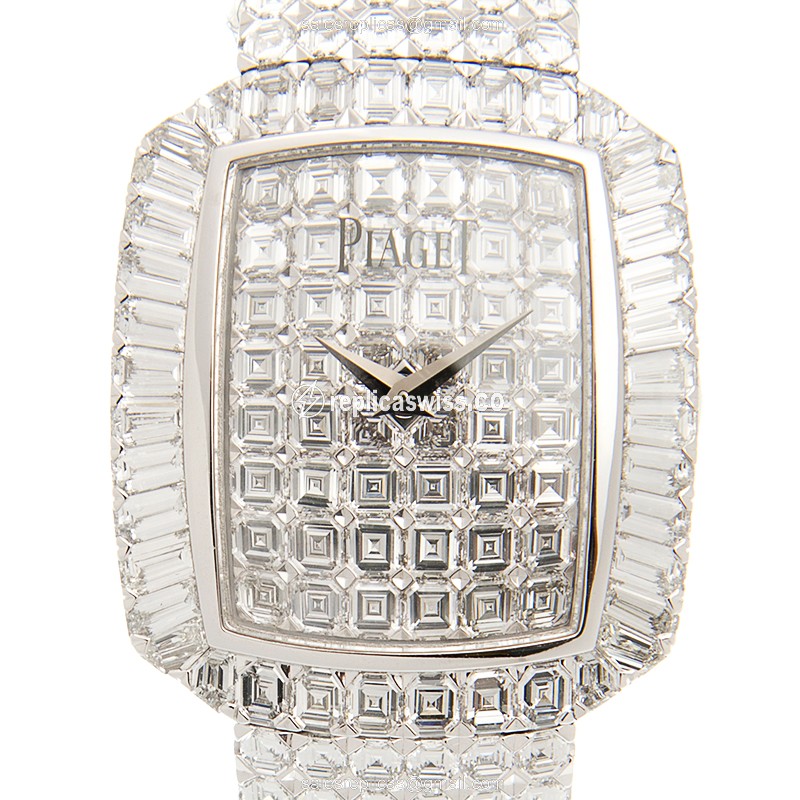 Piaget LIMELIGHT Quartz 18kt White Gold & Diamond - Silver Dial, Clasp