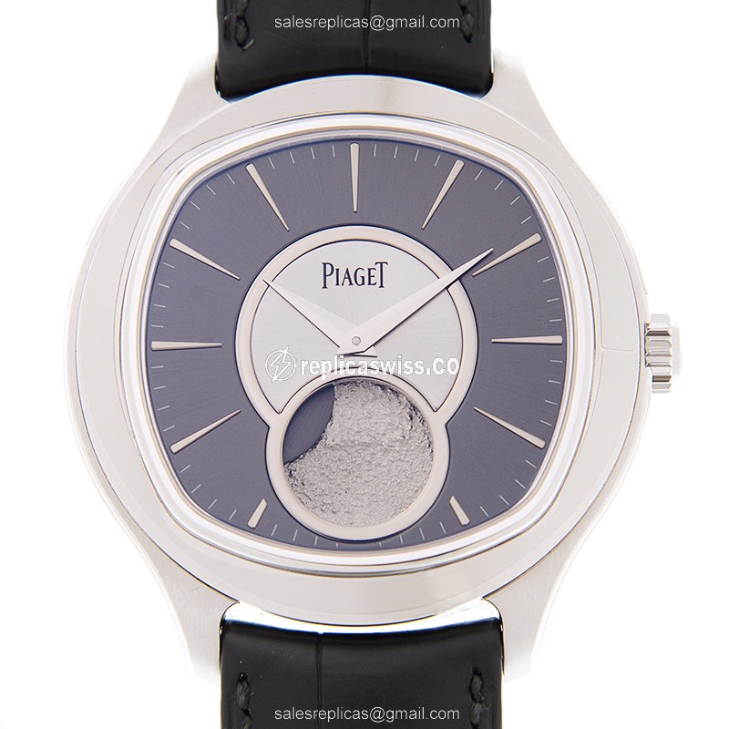 Piaget EMPERADOR Replica - Automatic - 18kt Gold - Gray Dial - Black Alligator Strap