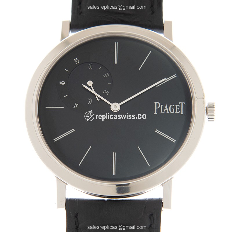 Piaget ALTIPLANO Replica - Manual - 18kt White Gold - Black Dial - Alligator Black Buckle - Luxury Replica ALTIPLANO Watch