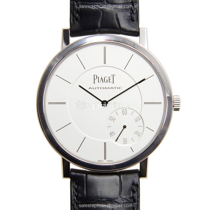 Piaget ALTIPLANO Replica - Automatic 18kt Gold - Silver Dial - Black Alligator Buckle - Luxury Replica ALTIPLANO Watch