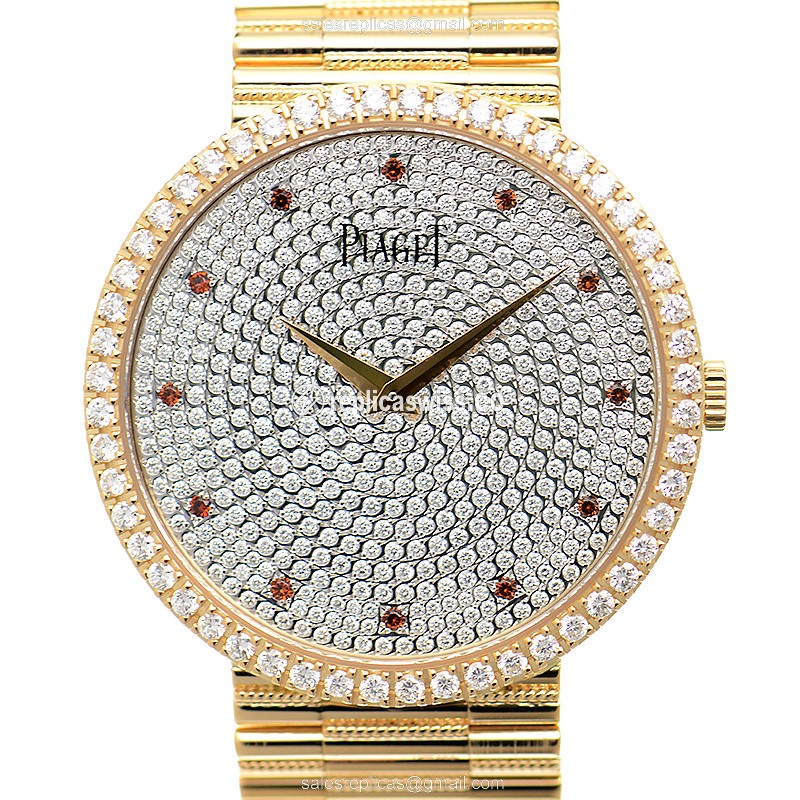 Piaget Tradition Replica - Manual - 18kt Rose Gold - Diamonds - Silver Dial