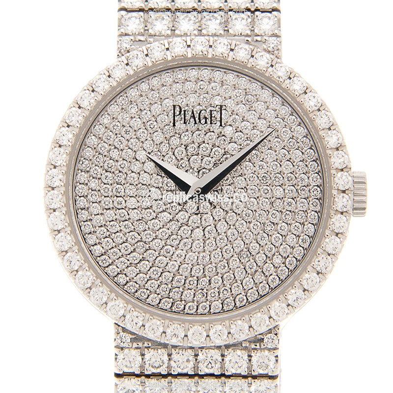 Piaget Tradition Replica - Manual Wind - 18kt White Gold - Diamond - Silver Dial - Silver Clasp