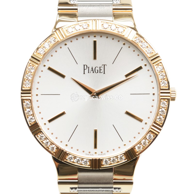 Piaget DANCER Replica - Manual Wind - 18kt Rose Gold Case - White Dial - Gold Strap - Luxury Replica DANCER Watch