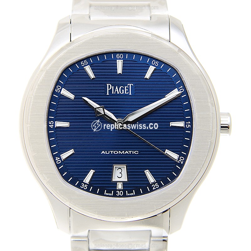 Piaget Polo Replica - Automatic - Blue Dial - Steel Case - Silver Steel Strap