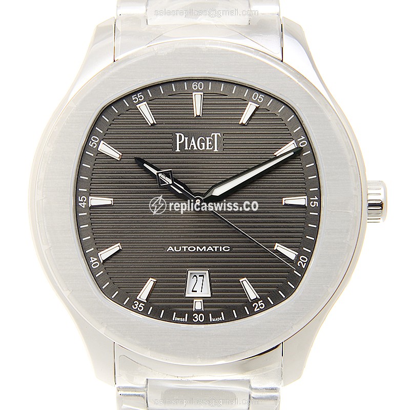 Piaget Polo Automatic - Steel Case - Dark Grey - Silver Steel - Clasp