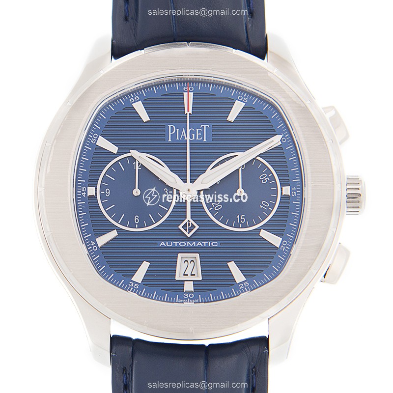 Piaget POLO Automatic - Steel Case - Blue Dial - Alligator Blue Strap