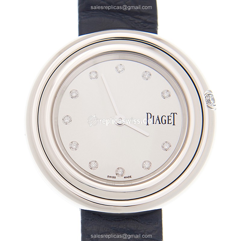 Piaget POSSESSION Quartz Steel - Silver Dial - Blue Alligator Buckle