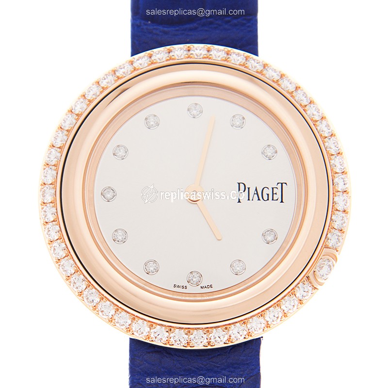 Piaget POSSESSION Replica - Quartz - 18kt Rose Gold - Diamonds - Silver Dial