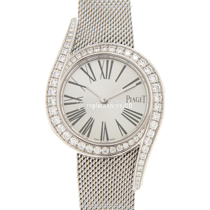 Piaget Limelight Replica - Quartz - 18kt White Gold - Diamond - Silver Dial - Luxury Replica LIMELIGHT Watch