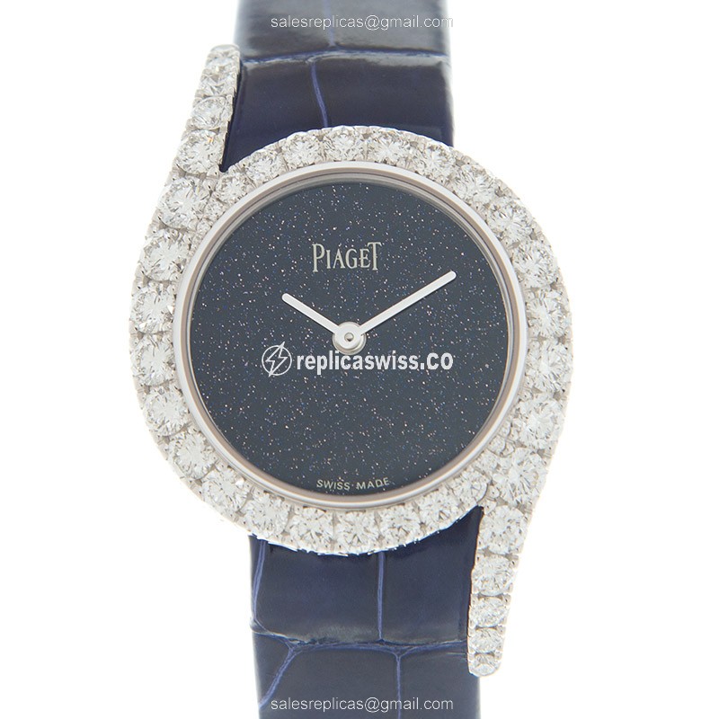 Piaget LIMELIGHT GALA Quartz - 18kt White Gold - Blue Dial - Diamond - Buckle Clasp