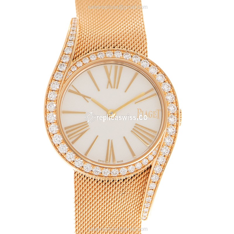Piaget LIMELIGHT GALA Replica - Automatic 18kt Rose Gold & Diamonds - White Dial