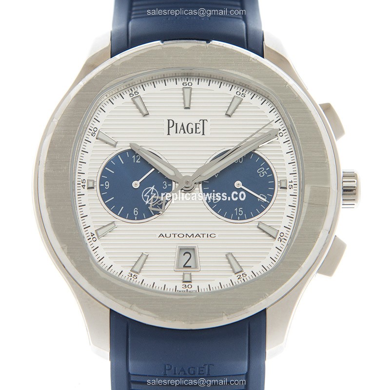 Piaget Polo Automatic - Silver Dial - Green Rubber Strap - Buckle Clasp