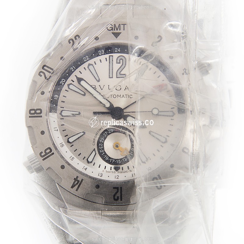 Bulgari GMT40C5SSD Replica - Automatic - Steel Case - Silver Dial - Steel Strap