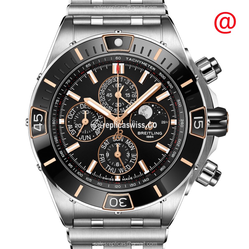Breitling I19320251B1A1 Chronomat B01 - Automatic - Black Dial - Silver Steel - Clasp - Luxury Replica CHRONOMAT B01 Watch