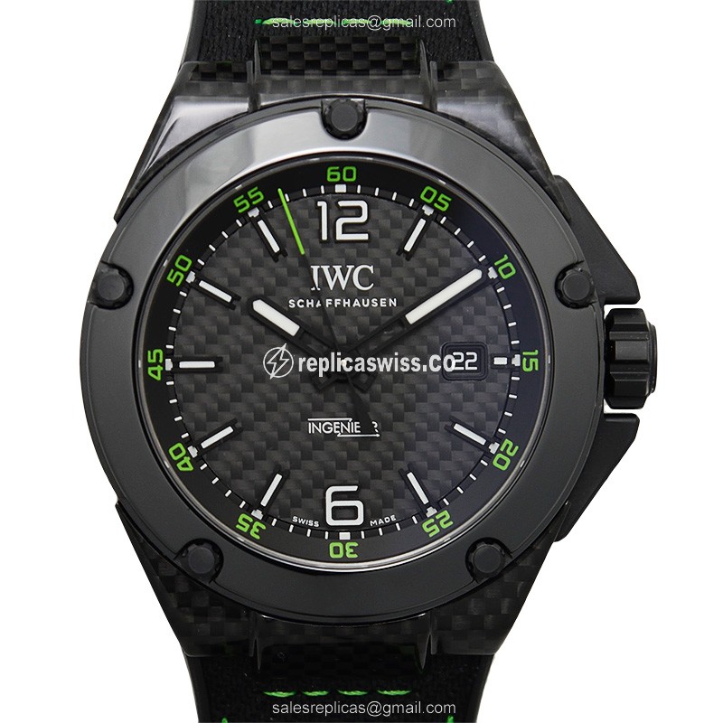 IWC Ingenieur Replica - Automatic - Stainless Steel Case - Black Dial - Rubber Strap - Black Buckle - Luxury Replica INGENIEUR Watch