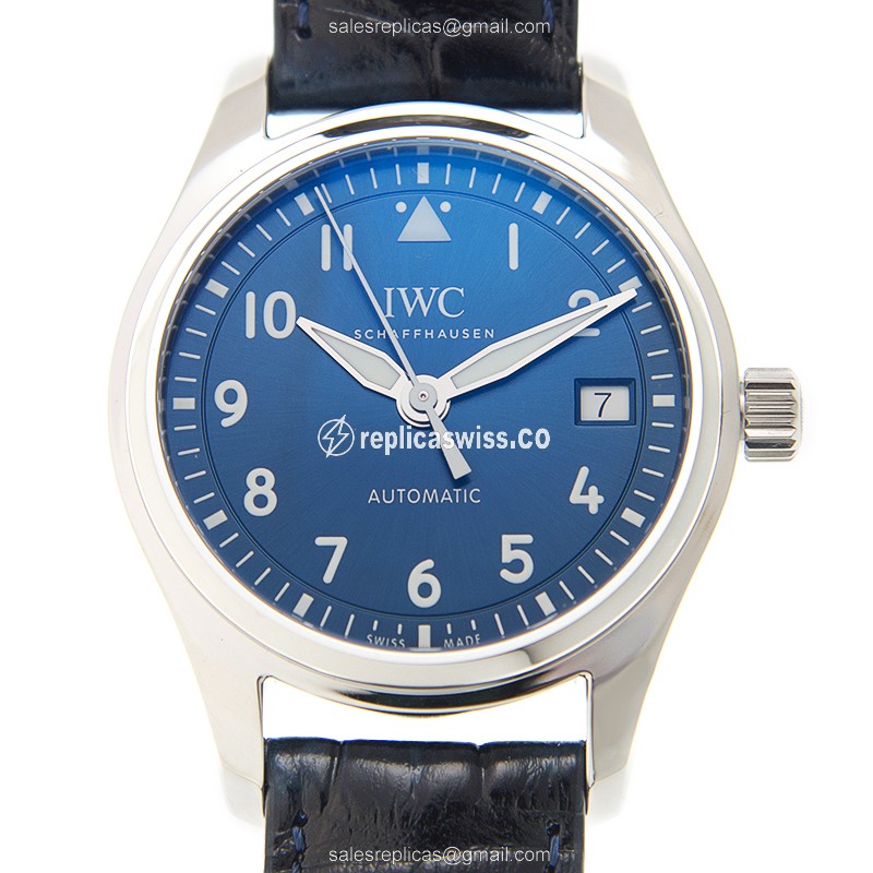 IWC PILOTS Replica - Automatic - Blue Dial - Steel Case - Blue Alligator Strap