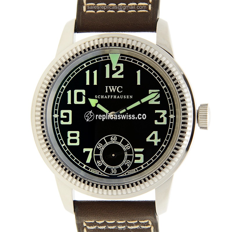 IWC PILOTS Manual Wind - Black Dial - Brown Cowhide - Buckle Clasp
