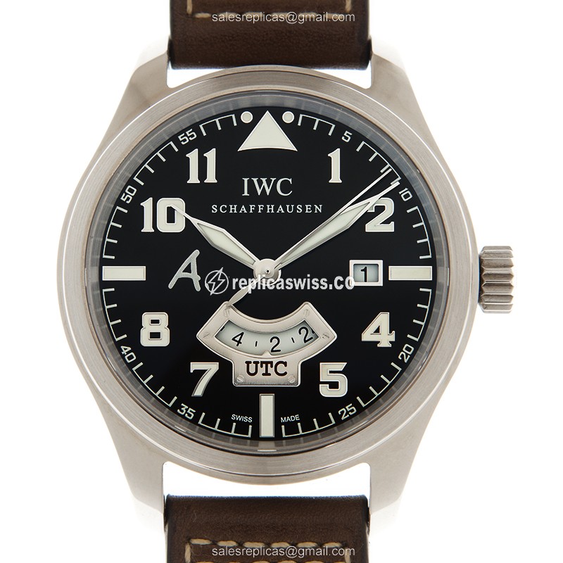 IWC PILOTS Replica - Automatic - 18kt Gold Case - Brown Dial & Brown Cowhide Strap