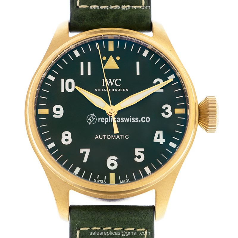 IWC PILOTS Replica - Automatic Bronze - Green Dial - Leather Green Strap