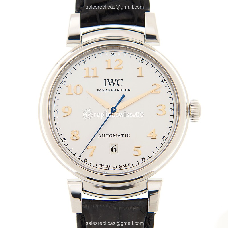 IWC DA VINCI Replica - Automatic - Stainless Steel - Silver Dial - Black Alligator Strap