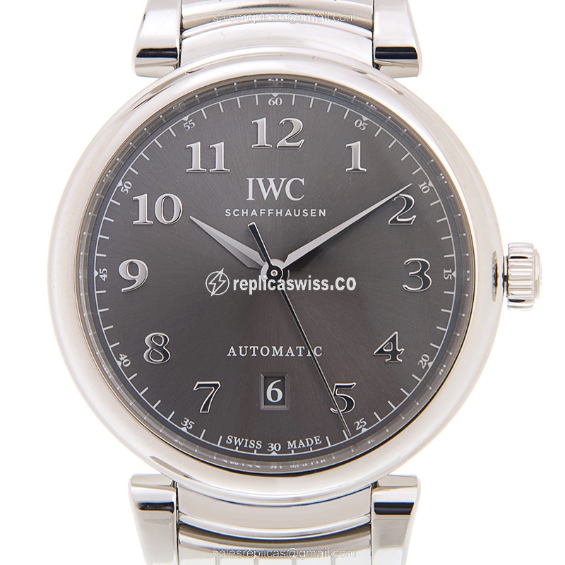 IWC DA VINCI Automatic - Stainless Steel - Dark Grey Dial - Silver Steel Clasp - Luxury Replica DA VINCI Watch