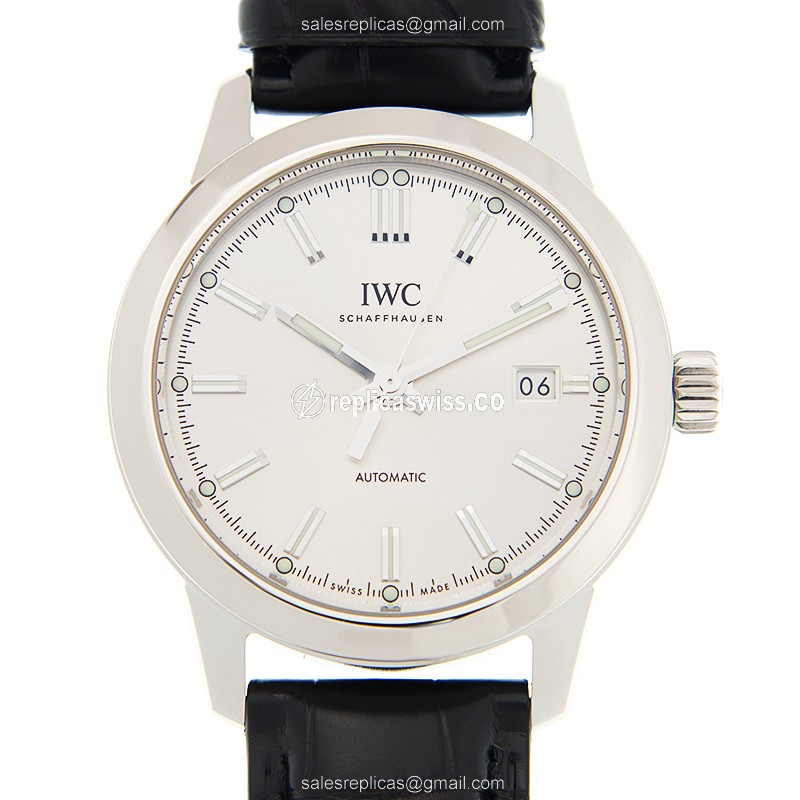 IWC Ingenieur Replica - Automatic - Stainless Steel - Silver Dial - Black Alligator Strap - Sapphire Crystal - Luxury Replica INGENIEUR Watch