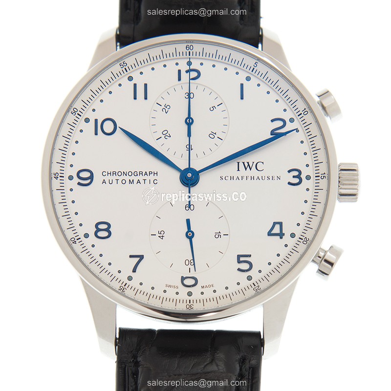 IWC Portuguese Replica - Automatic - Steel Case - Silver Dial - Black Alligator Strap