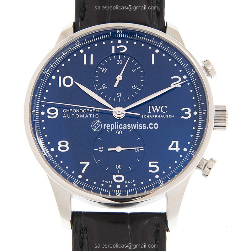 Rolex IW371601 Anniversary - Automatic - Blue Dial - Steel Case - Black Alligator Strap