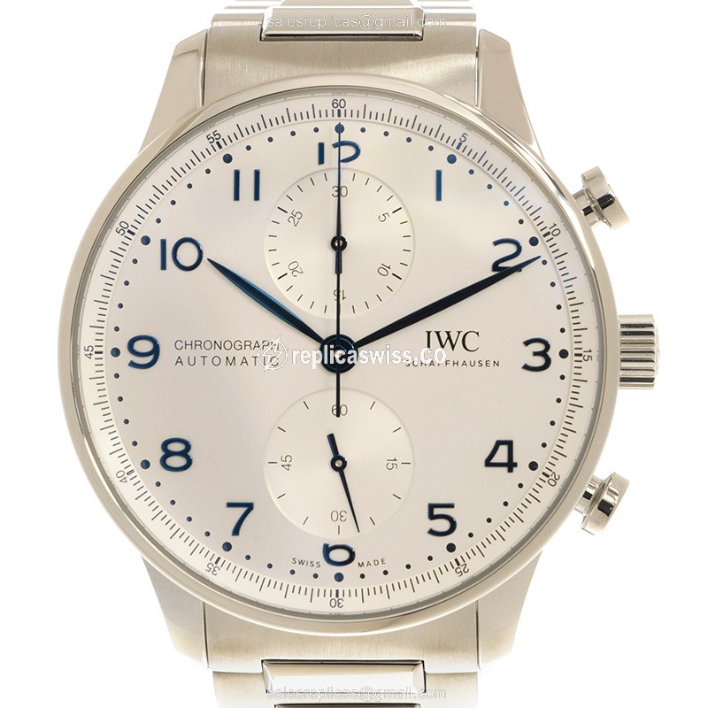 IWC Portuguese Automatic - Stainless Steel - Silver Dial - Clasp - Silver Band - Luxury Replica PORTUGUESE Watch