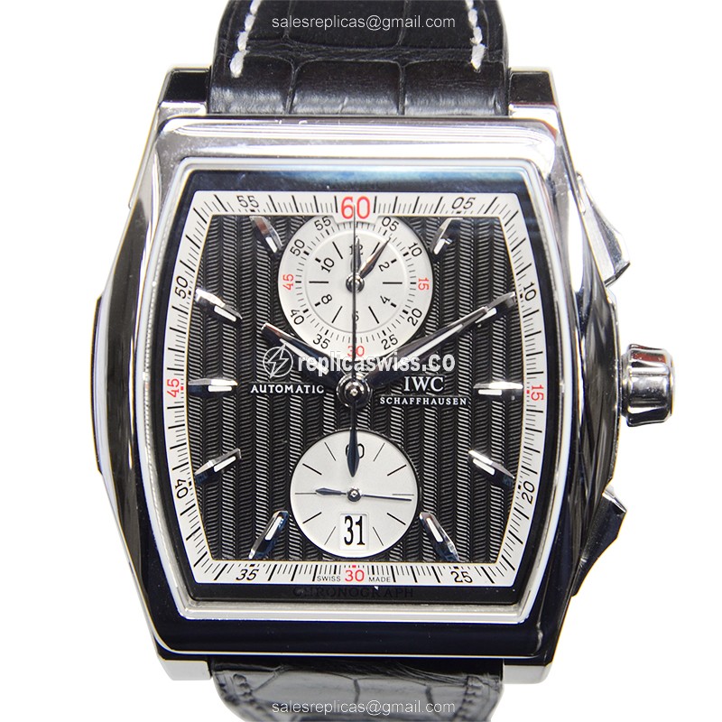 IWC DA VINCI Automatic - Black Dial - Steel Case - Alligator Black Strap