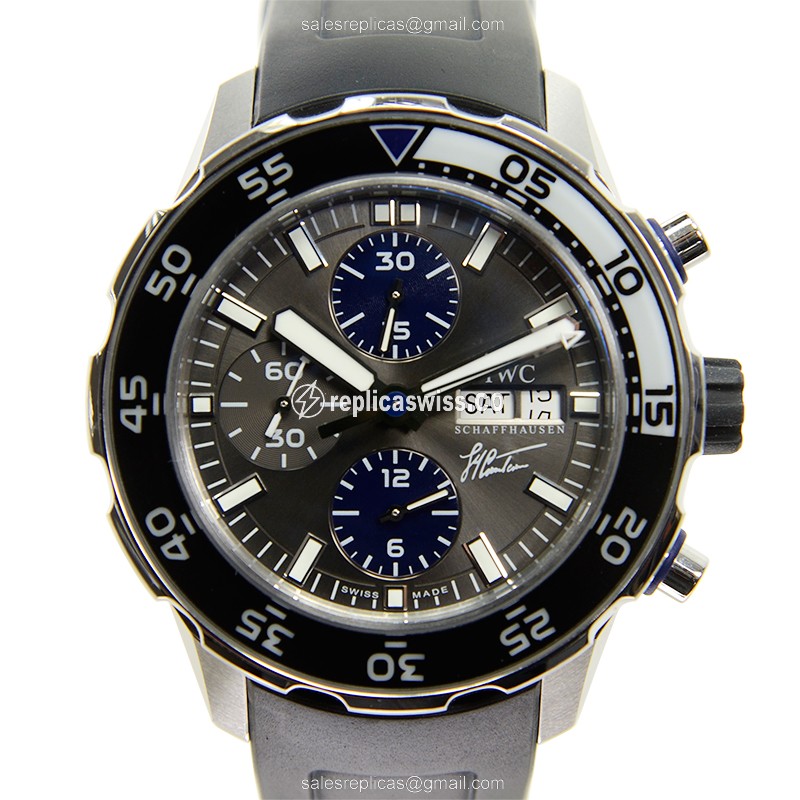 IWC AQUATIMER Replica - Automatic - Stainless Steel - Grey Dial - Rubber Black Strap