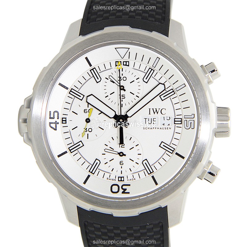 IWC AQUATIMER Automatic - Stainless Steel Case - White Dial - Black Rubber Strap - Sapphire Crystal