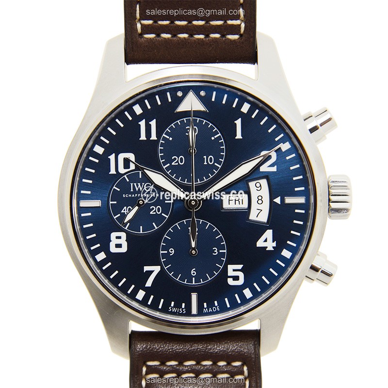 IWC PILOTS Replica - Automatic - Blue Steel - Brown Cowhide - Sapphire - Buckle Clasp - Luxury Replica PILOTS Watch