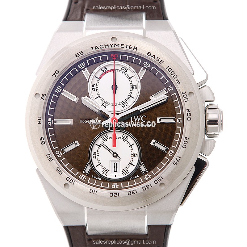 IWC Ingenieur Replica - Automatic - Brown Dial - Steel Case - Brown Rubber Strap