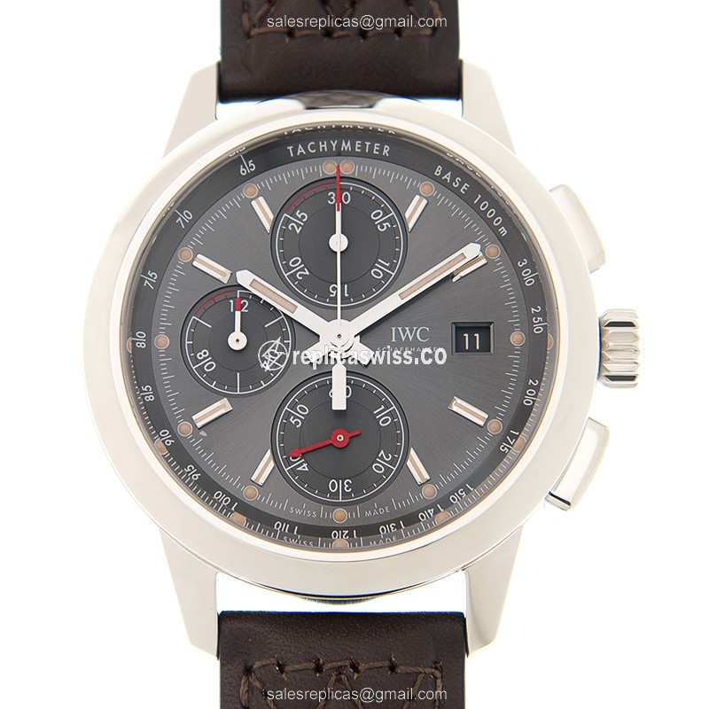 IWC Ingenieur Replica - Automatic - Stainless Steel - Gray Dial - Brown Alligator Strap