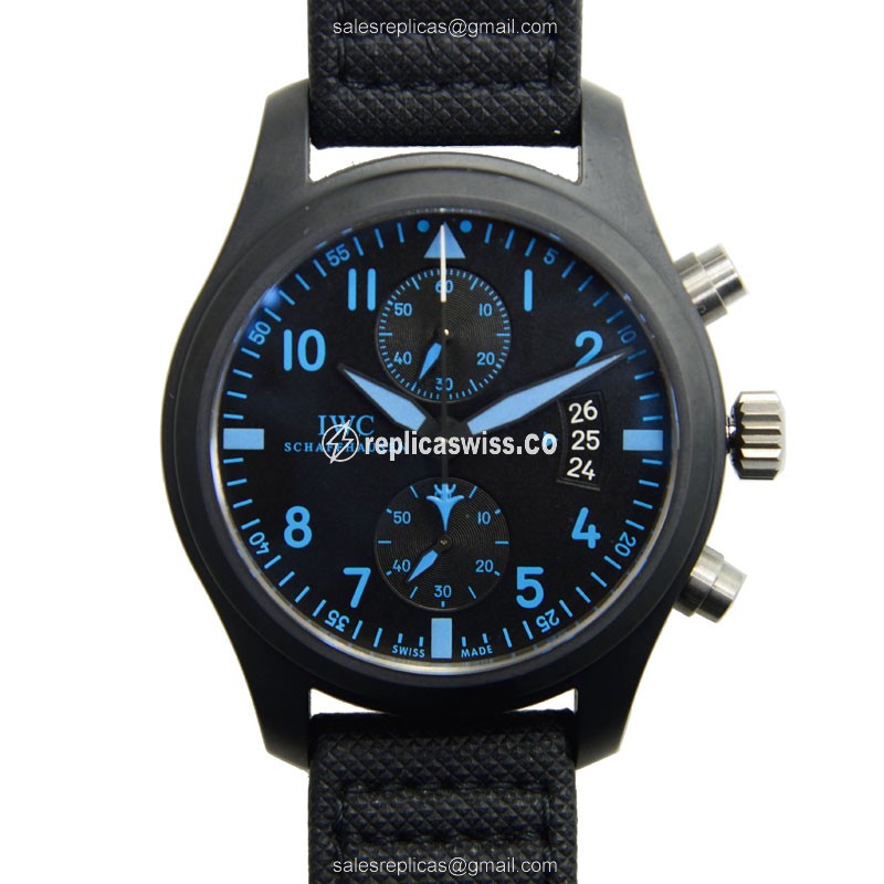 IWC PILOTS Replica - Automatic - Ceramic - Black Dial - Black Strap