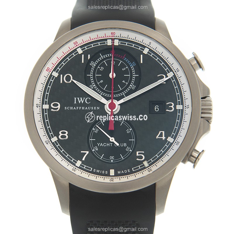 IWC Portuguese Replica - Automatic - Steel Case - Black Dial - Rubber Strap