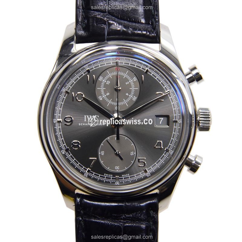 IWC Portuguese Replica - Automatic - Steel Case - Grey Dial - Black Alligator Strap