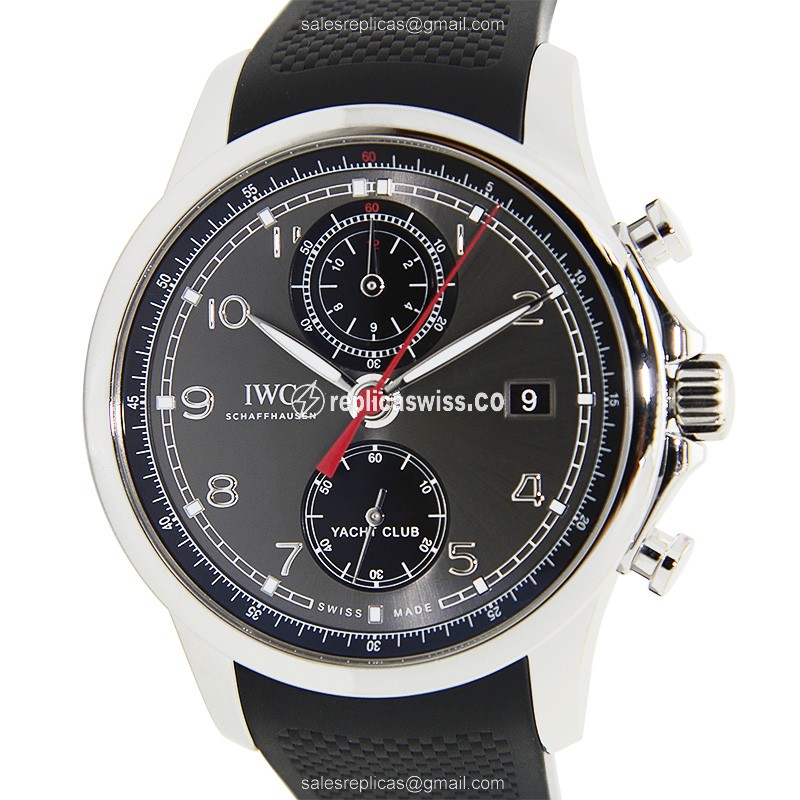 IWC Portuguese Replica - Automatic - Steel Case - Grey Dial - Black Rubber Strap