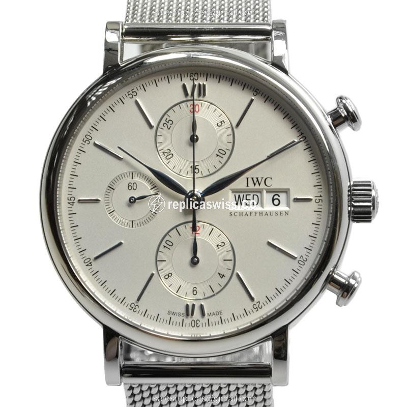 IWC Portofino Replica - Automatic - Stainless Steel - Silver Dial - Sapphire Crystal - Steel Band - Luxury Replica PORTOFINO Watch