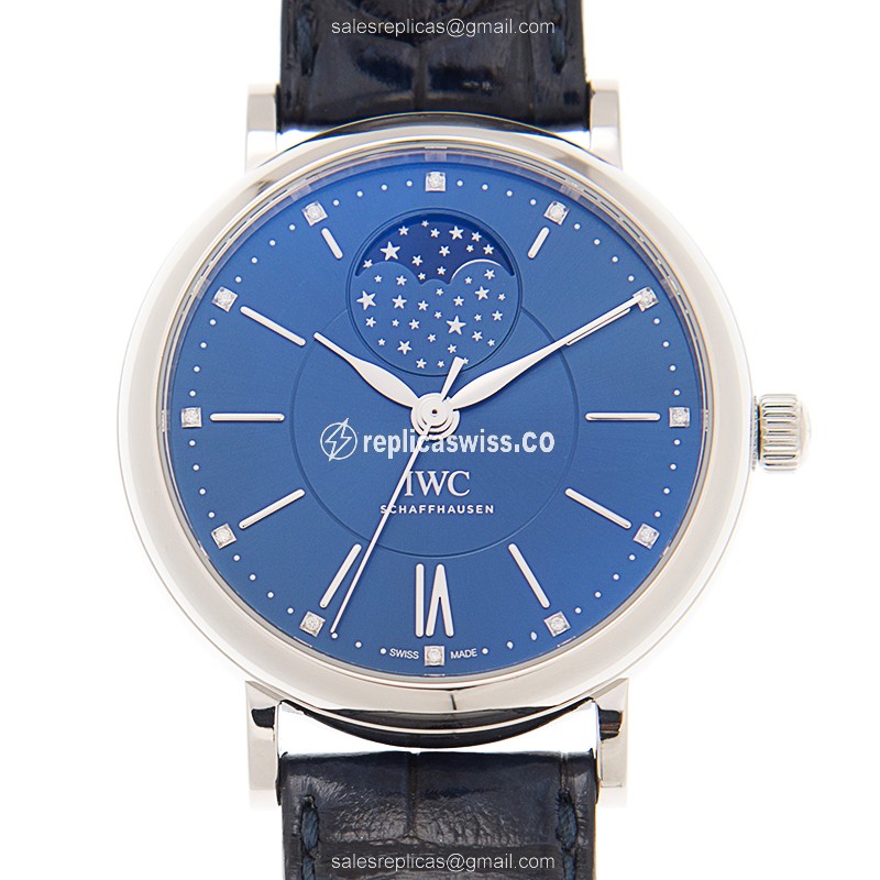 IWC Portofino Automatic - Blue Dial - Steel Case - Blue Alligator - Sapphire Crystal - Luxury Replica PORTOFINO Watch